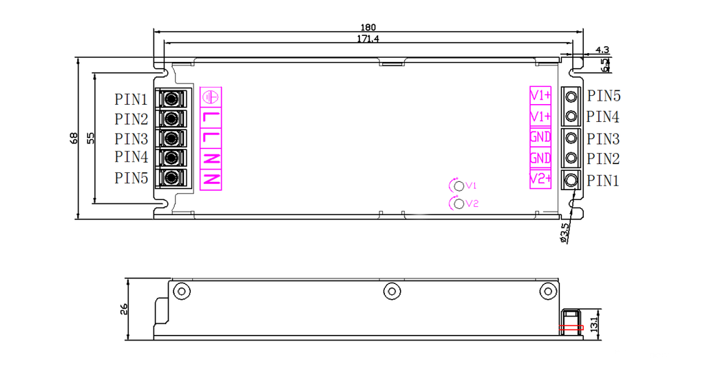 Rong-Electric MDA400PC4.2+3.2 LED power supply for led screens